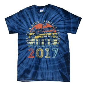 6 Year Old Awesome Since June 2017 6th Birthday Tie-Dye T-Shirt