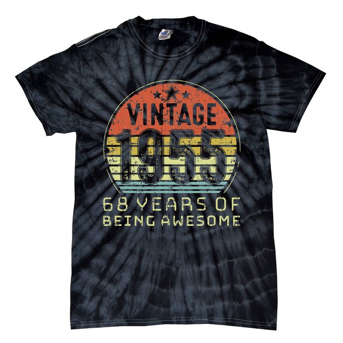 68 Year Old Birthday Vintage 1955 68th Birthday Cute Tie-Dye T-Shirt