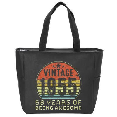 68 Year Old Birthday Vintage 1955 68th Birthday Cute Zip Tote Bag