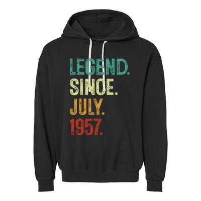 66 Years Old Legend Since July 1957 66th Birthday Garment-Dyed Fleece Hoodie