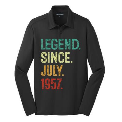 66 Years Old Legend Since July 1957 66th Birthday Silk Touch Performance Long Sleeve Polo