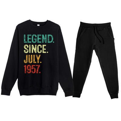 66 Years Old Legend Since July 1957 66th Birthday Premium Crewneck Sweatsuit Set