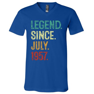 66 Years Old Legend Since July 1957 66th Birthday V-Neck T-Shirt