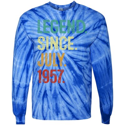 66 Years Old Legend Since July 1957 66th Birthday Tie-Dye Long Sleeve Shirt