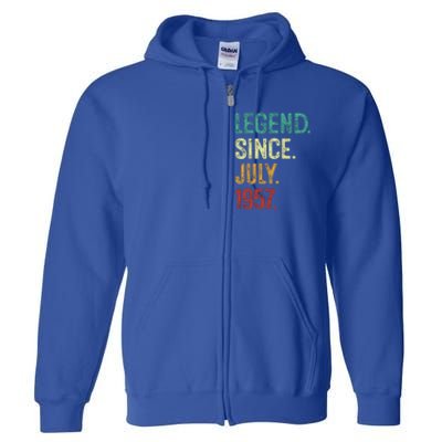 66 Years Old Legend Since July 1957 66th Birthday Full Zip Hoodie