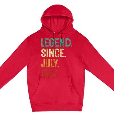 66 Years Old Legend Since July 1957 66th Birthday Premium Pullover Hoodie