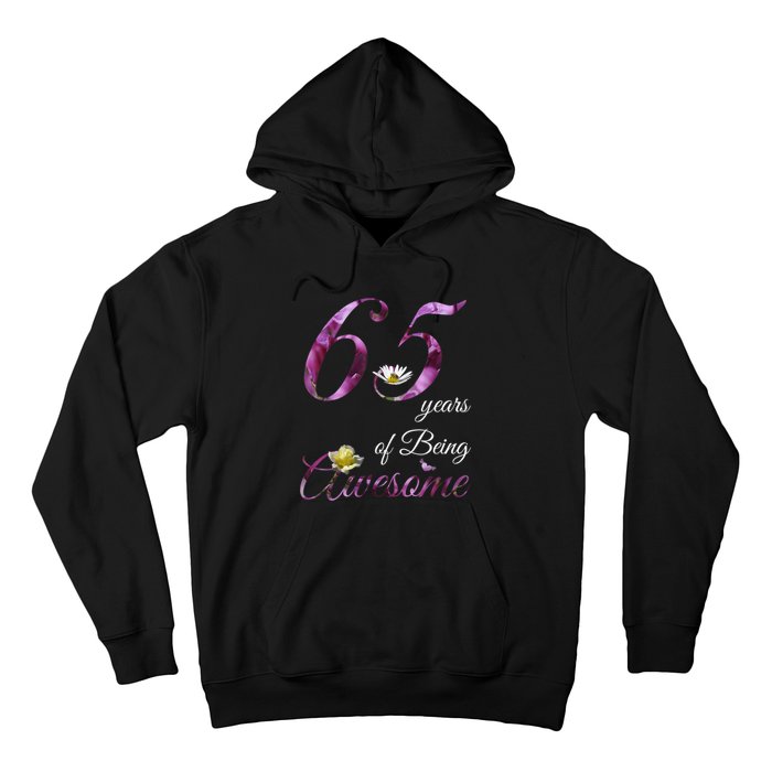 65 Year Old Shirt Awesome Floral 1958 65th Birthday Gift Hoodie