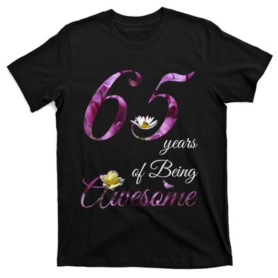 65 Year Old Shirt Awesome Floral 1958 65th Birthday Gift T-Shirt