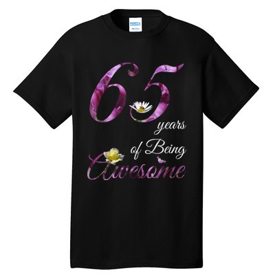 65 Year Old Shirt Awesome Floral 1958 65th Birthday Gift Tall T-Shirt