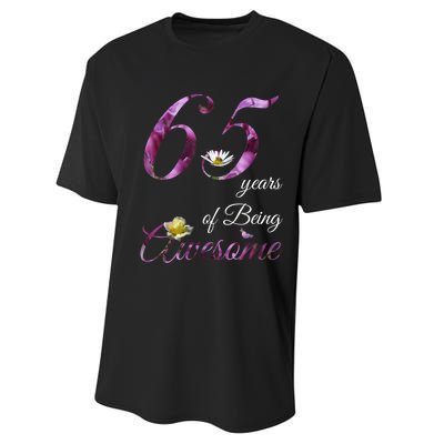 65 Year Old Shirt Awesome Floral 1958 65th Birthday Gift Performance Sprint T-Shirt