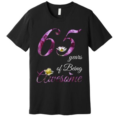 65 Year Old Shirt Awesome Floral 1958 65th Birthday Gift Premium T-Shirt