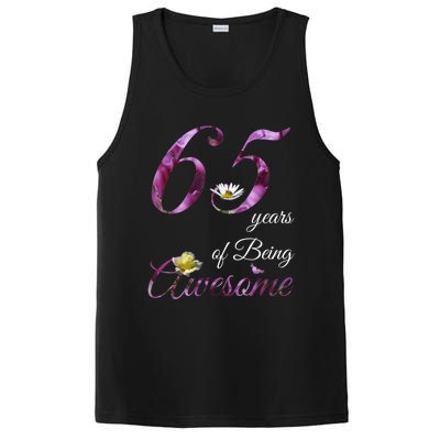 65 Year Old Shirt Awesome Floral 1958 65th Birthday Gift PosiCharge Competitor Tank