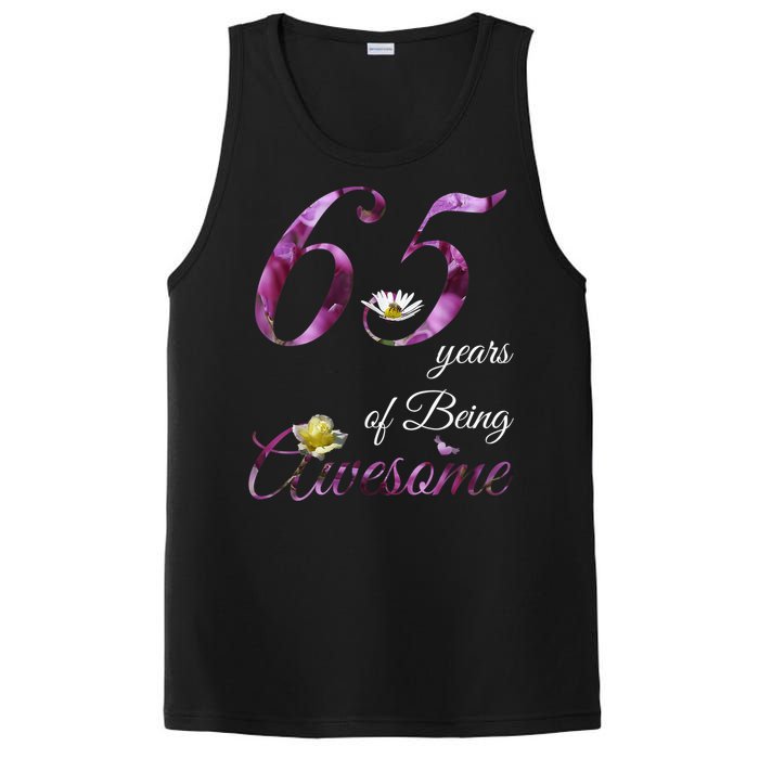 65 Year Old Shirt Awesome Floral 1958 65th Birthday Gift PosiCharge Competitor Tank