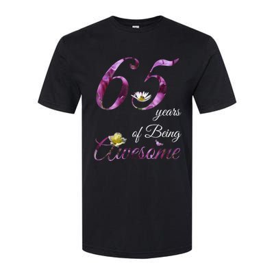 65 Year Old Shirt Awesome Floral 1958 65th Birthday Gift Softstyle CVC T-Shirt