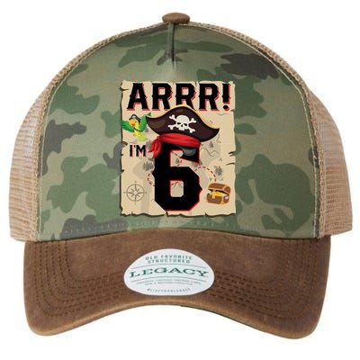 6 Year Old Pirate Birthday Arr Pirates Treasure Map 6th Gift Legacy Tie Dye Trucker Hat