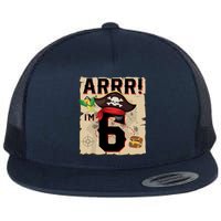 6 Year Old Pirate Birthday Arr Pirates Treasure Map 6th Gift Flat Bill Trucker Hat