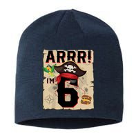 6 Year Old Pirate Birthday Arr Pirates Treasure Map 6th Gift Sustainable Beanie