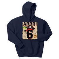 6 Year Old Pirate Birthday Arr Pirates Treasure Map 6th Gift Kids Hoodie