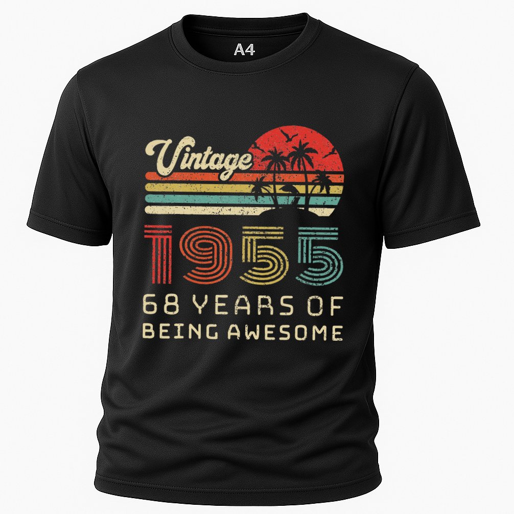 68 Year Old Birthday Vintage 1955 68th Birthday Cooling Performance Crew T-Shirt