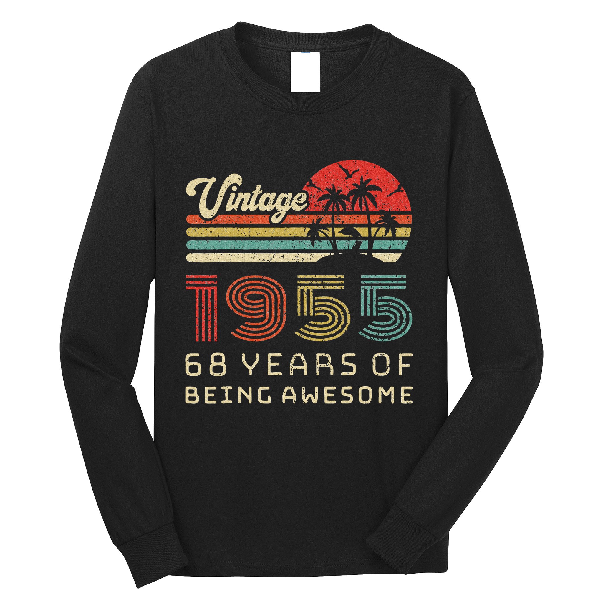 68 Year Old Birthday Vintage 1955 68th Birthday Long Sleeve Shirt