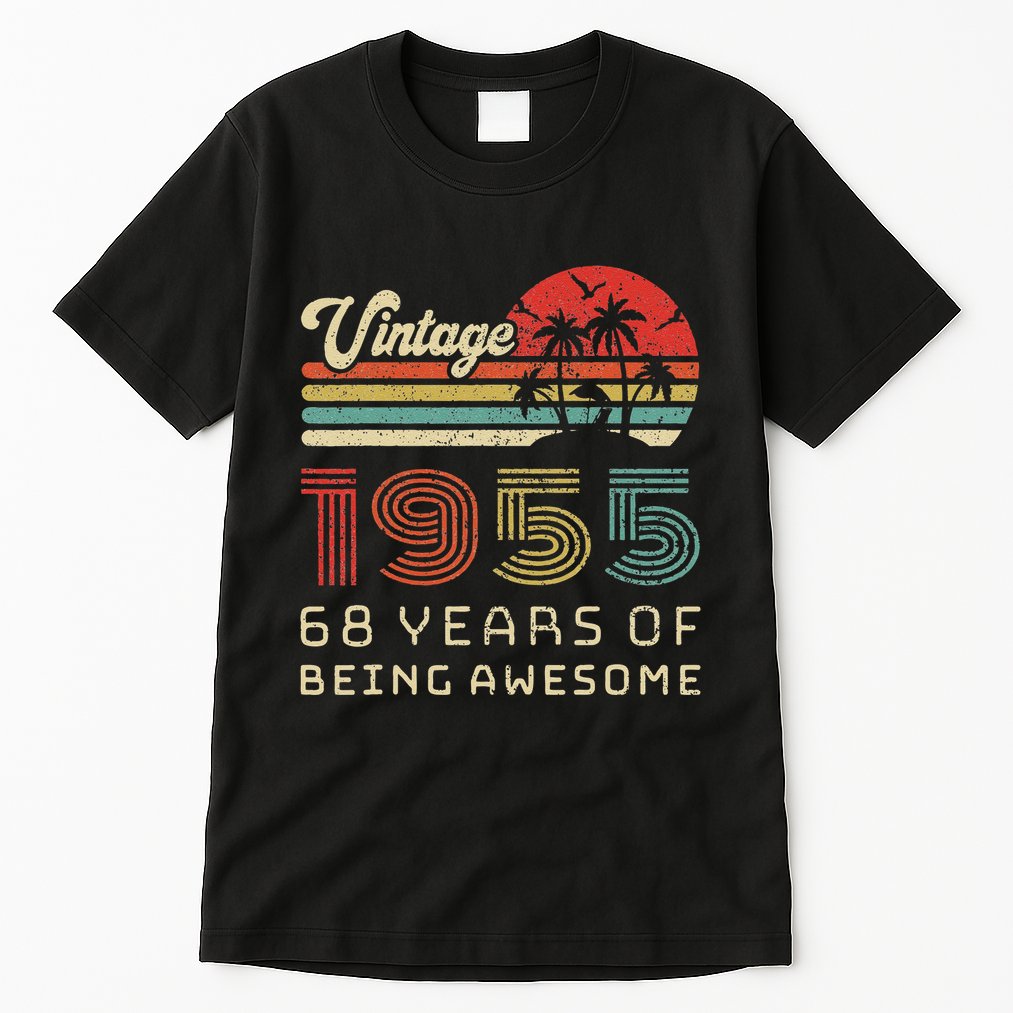 68 Year Old Birthday Vintage 1955 68th Birthday Tall T-Shirt