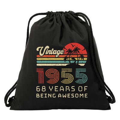 68 Year Old Birthday Vintage 1955 68th Birthday Drawstring Bag
