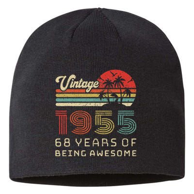 68 Year Old Birthday Vintage 1955 68th Birthday Sustainable Beanie