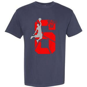 6 Year Old 6th Basketball Birthday Partytheme Garment-Dyed Heavyweight T-Shirt