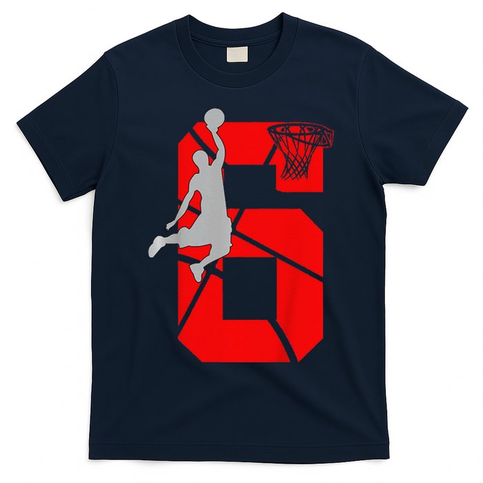 6 Year Old 6th Basketball Birthday Partytheme T-Shirt