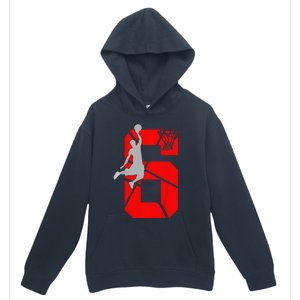 6 Year Old 6th Basketball Birthday Partytheme Urban Pullover Hoodie