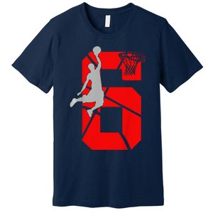 6 Year Old 6th Basketball Birthday Partytheme Premium T-Shirt