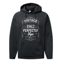 60 Year Old Vintage 1962 60th Birthday Gifts Made In 1962 Performance Fleece Hoodie