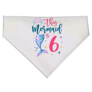 6 Year Old Mermaid Queen 6th Birthday Girl Kids Six B Day USA-Made Doggie Bandana