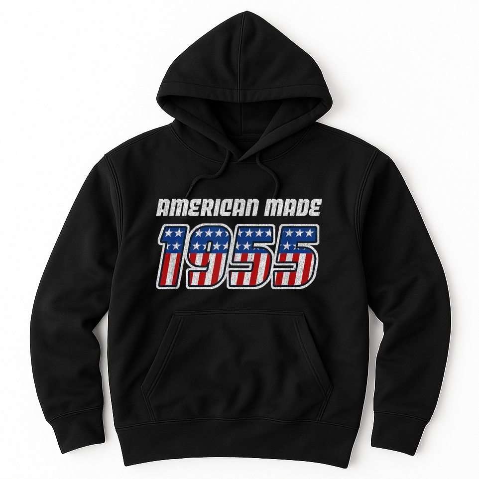 68 Year Old: Vintage Classic Car 1955 68th Birthday Hoodie