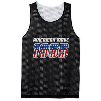 68 Year Old: Vintage Classic Car 1955 68th Birthday Mesh Reversible Basketball Jersey Tank