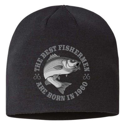 63 Year Old Fisherman Fishing 1960 63rd Birthday Funny Sustainable Beanie