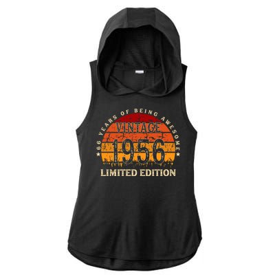 66 Year Old Gifts Retro Vintage 1956 Limited Edition 66th Birthday Ladies PosiCharge Tri-Blend Wicking Draft Hoodie Tank