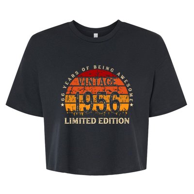 66 Year Old Gifts Retro Vintage 1956 Limited Edition 66th Birthday Bella+Canvas Jersey Crop Tee