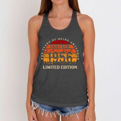 66 Year Old Gifts Retro Vintage 1956 Limited Edition 66th Birthday Women's Knotted Racerback Tank