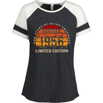 66 Year Old Gifts Retro Vintage 1956 Limited Edition 66th Birthday Enza Ladies Jersey Colorblock Tee