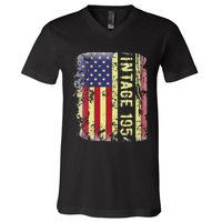 69 Year Old Gifts Vintage 1954 American Flag 69th Birthday Cute V-Neck T-Shirt