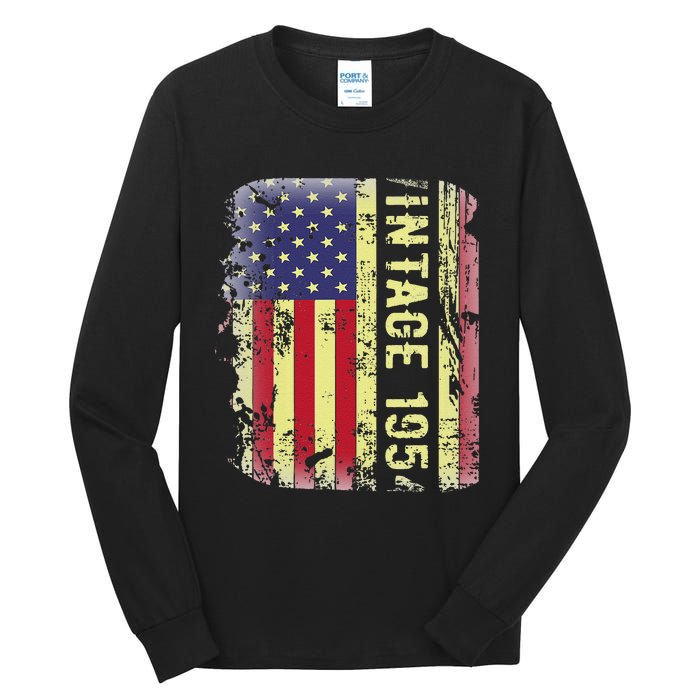 69 Year Old Gifts Vintage 1954 American Flag 69th Birthday Cute Tall Long Sleeve T-Shirt