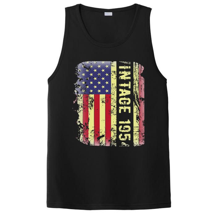 69 Year Old Gifts Vintage 1954 American Flag 69th Birthday Cute PosiCharge Competitor Tank