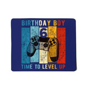 6 Year Old Birthday Boy 6 Time To Level Up 6th Birthday Boy Mousepad