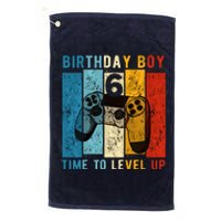 6 Year Old Birthday Boy 6 Time To Level Up 6th Birthday Boy Platinum Collection Golf Towel