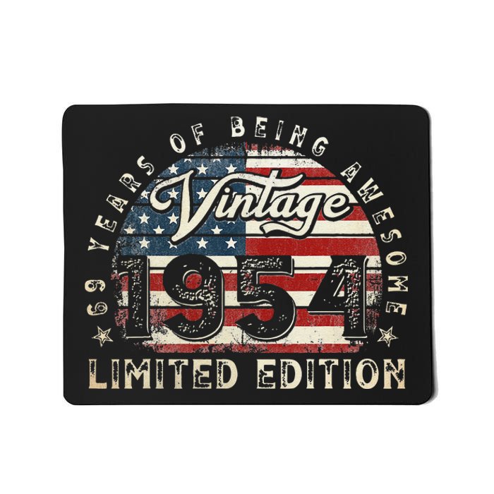 69 Year Old Gifts Vintage 1954 American Flag 69th Birthday Mousepad