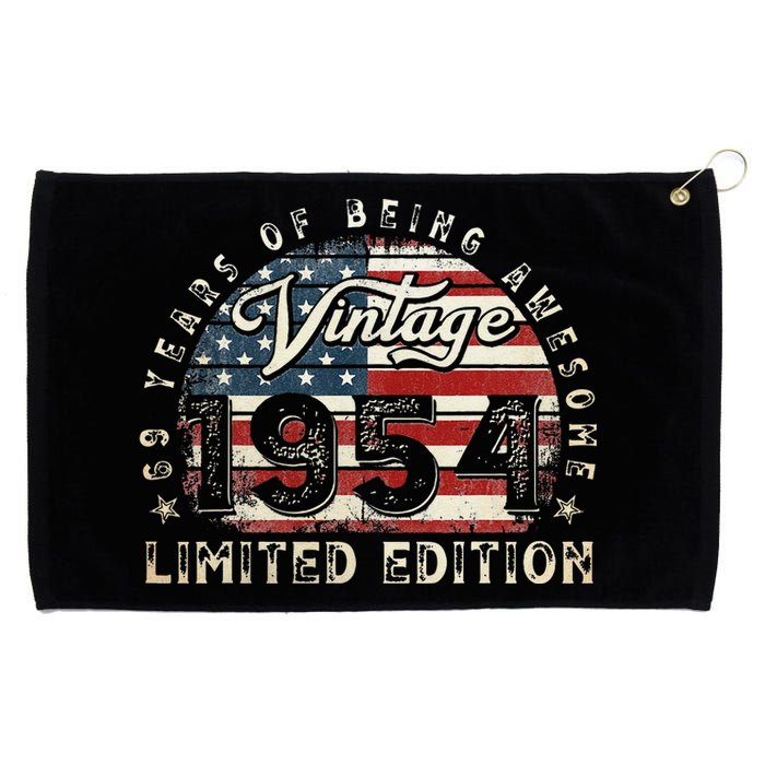 69 Year Old Gifts Vintage 1954 American Flag 69th Birthday Grommeted Golf Towel