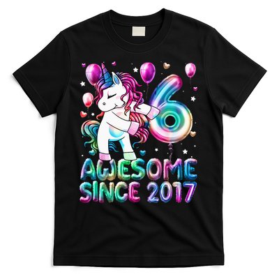 6 Years Old Unicorn Flossing 6th Birthday Girl Unicorn Party T-Shirt