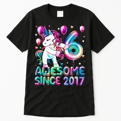 6 Years Old Unicorn Flossing 6th Birthday Girl Unicorn Party Tall T-Shirt