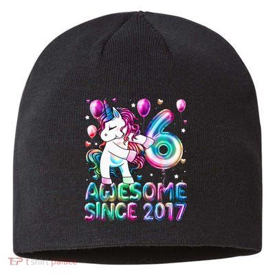 6 Years Old Unicorn Flossing 6th Birthday Girl Unicorn Party Sustainable Beanie